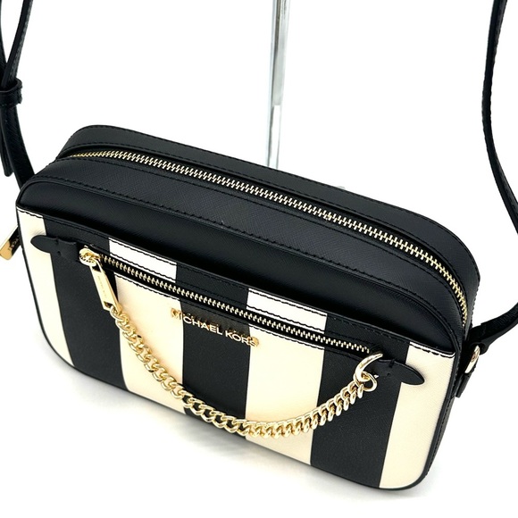 Michael Kors Large EW Zip Chain Xbody Crossbody Bag & TZ Coinpouch w/ID Black - Picture 6 of 15